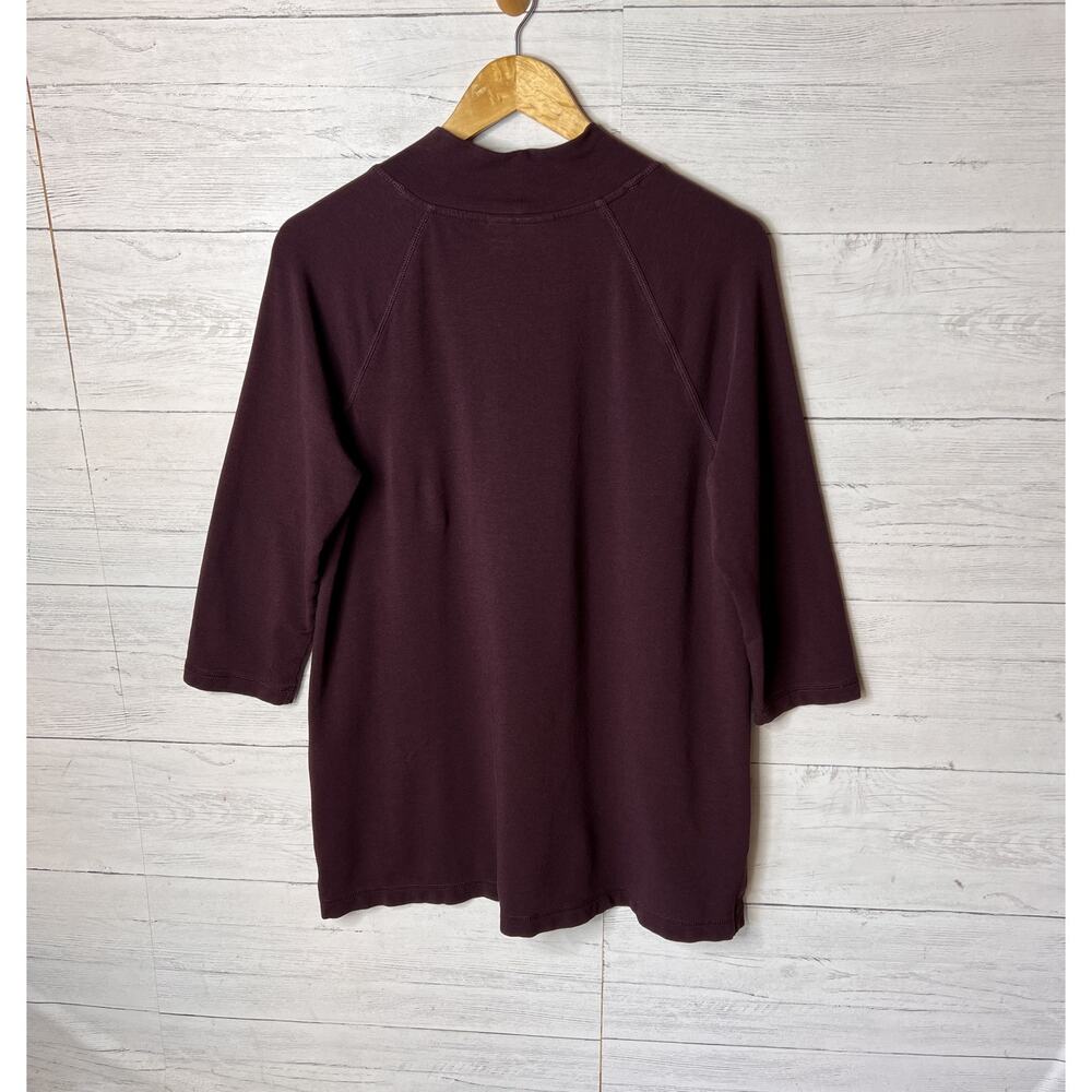 Pure Jill Top Womens Size Medium Dark Wine Affinity French Terry Long Sleeve - Picture 8 of 14